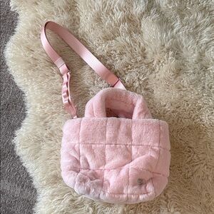 Pink Lululemon fuzzy bag